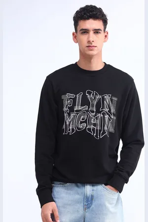 Flying Machine Men Brand Logo Printed Round Neck Cotton Pullover Sweatshirt