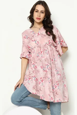 SHOWOFF Women Pink & Blue Floral A-Line Dress