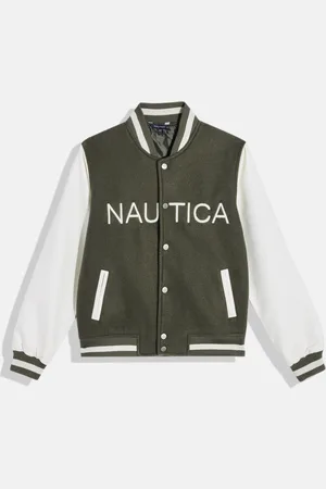 Nautica Boys Brand Logo Printed Bomber Jacket