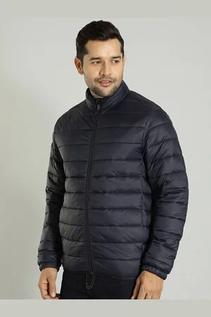 Indian Terrain Men Mock Collar Solid Casual Insulator Puffer Jacket