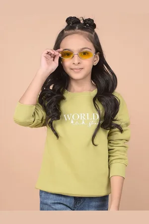Crimsoune Club Girls Printed Round Neck Pullover Sweatshirt