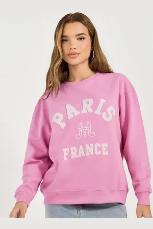 Styli Women Regular Fit Regular Length Paris Embroidered Sweatshirt