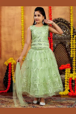 Aarika Girls Embellished Ready to Wear Lehenga & Blouse With Dupatta