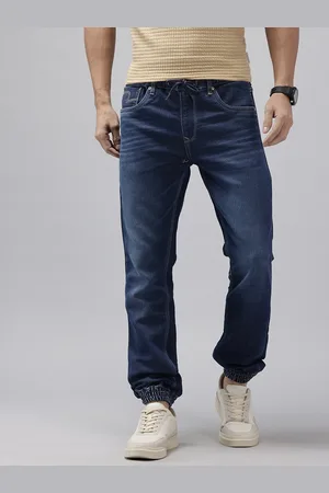 SPYKAR Men High-Rise Light Fade Stretchable Denim Joggers