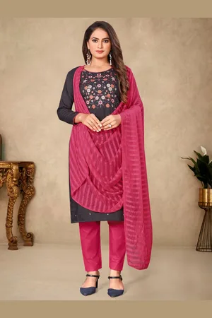 KIMISHA Floral Embroidered Unstitched Dress Material