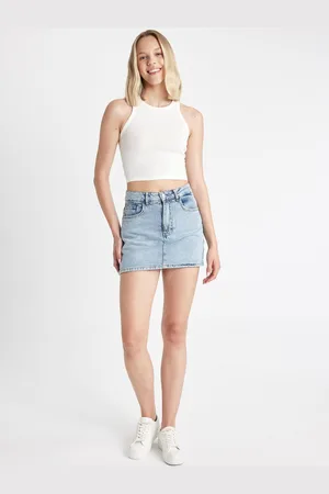 DeFacto Women Washed Denim Shorts Technology Shorts