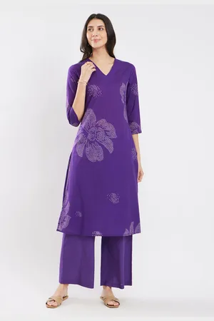 Pink Fort Women Bandhani Regular Pure Cotton Kurta with Trousers