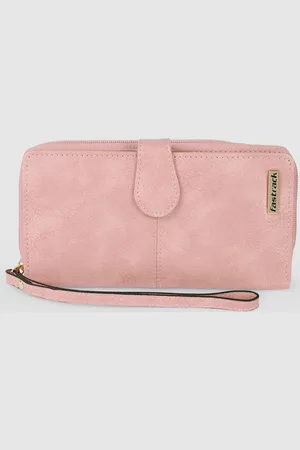 Fastrack Women Solid Two-Fold Wallet with Wristlet