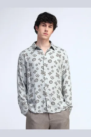 Flying Machine Men Spread Collar Floral Printed Casual Shirt