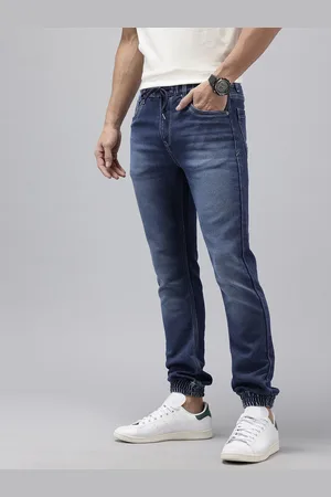 SPYKAR Men High-Rise Heavy Fade Stretchable Denim Joggers