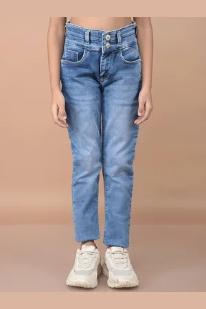 Crimsoune Club Girls Skinny Fit Light Fade Mid-Rise Stretchable Jeans