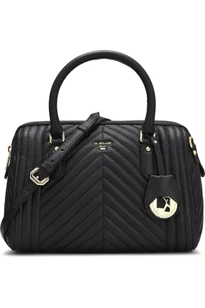 Da Milano Leather Structured Handheld Bag with Quilted