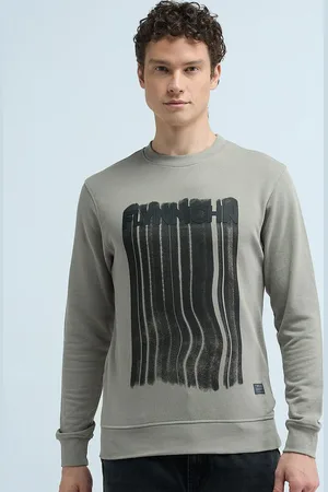 Flying Machine Men Abstract Printed Round Neck Cotton Pullover Sweatshirt