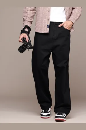 Roadster The Life Co. Men Pure Cotton Baggy Fit Chinos Trousers