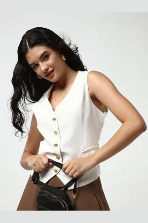 SHOWOFF Women V-Neck Sleeveless Top