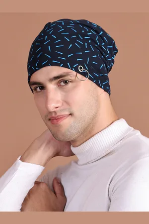 VIMAL JONNEY Unisex Navy Blue Printed Beanie