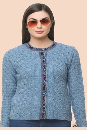 CLAPTON Women Woollen Long Sleeves Cardigan