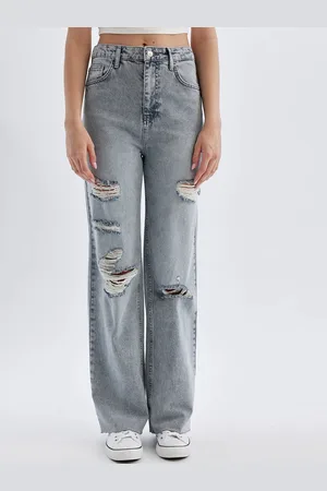 DeFacto Women Highly Distressed Light Fade Stretchable Jeans