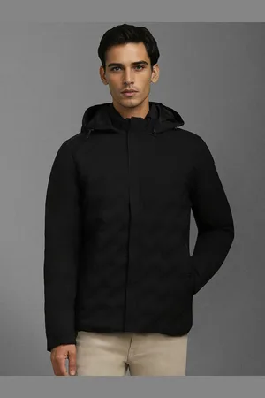 Louis Philippe Men Mock Collar Solid Casual Padded Jacket