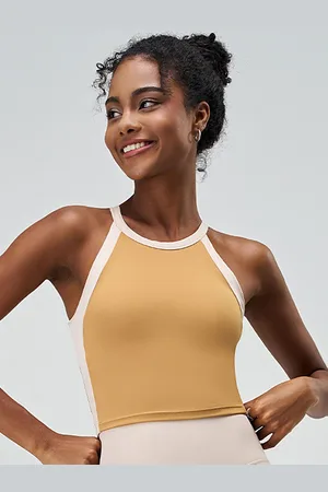 LULU & SKY Women Round Neck Tank Crop Top