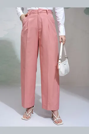 Tokyo Talkies Women Solid Relaxed Formal Wideleg Pants