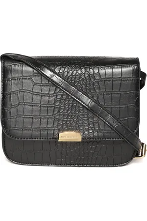 Lino Perros Black Textured Sling Bag