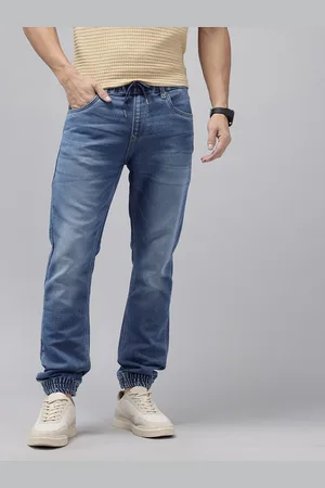 SPYKAR Men High-Rise Heavy Fade Stretchable Denim Joggers
