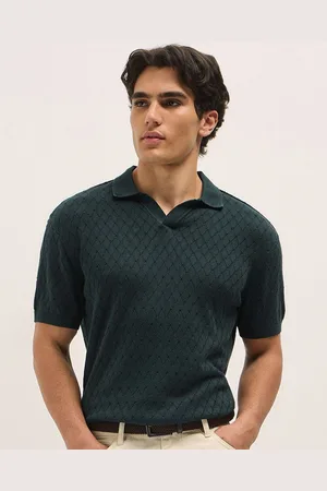 The Bear House Men Polo Collar Drop-Shoulder Sleeves T-shirt