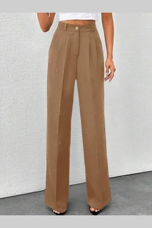 Broadstar Women Smart High-Rise Pleated Trousers