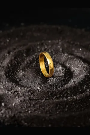GIVA Men 925 Silver Gold Plated Ring
