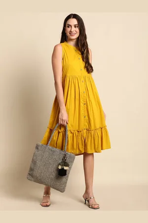 Kalini Women Cotton Fit & Flare Midi Dress