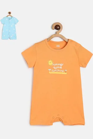 MINI KLUB Infants Boys Pack Of 2 Printed Pure Cotton Rompers