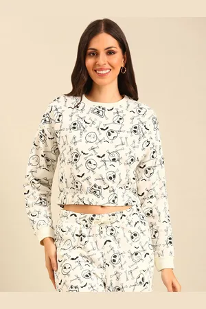 De Moza Women Abstract Printed Cotton Sweatshirt
