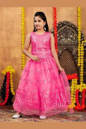 Aarika Girls Embellished Ready to Wear Lehenga & Blouse With Dupatta
