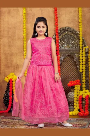 Aarika Girls Embellished Ready to Wear Lehenga & Blouse With Dupatta