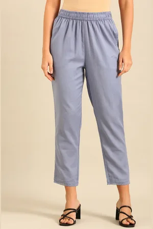De Moza Women Cotton Cigarette Trousers