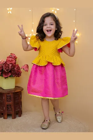 BownBee Girls Jacquard Peplum Dress