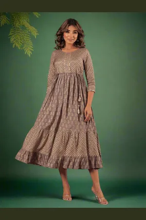 HERE&NOW Women Floral Printed Fit & Flare Midi Dress