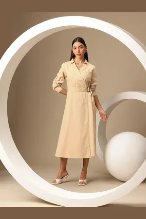 Chemistry Pure Cotton Belted Wrap Midi Dress