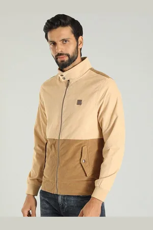 Indian Terrain Men Stand Collar Colourblocked Cotton Casual Insulator Bomber Jacket