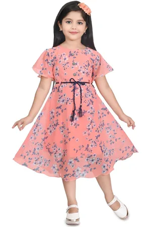 BAESD Girls Floral Printed Crepe Fit - Flare Dress
