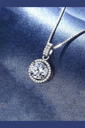 Designs & You Silver Plated Cubic Zirconia Studded Pendant With Chain