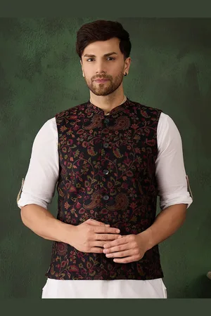 Sangria Men Woven Design Winter Pashmina Nehru Jacket