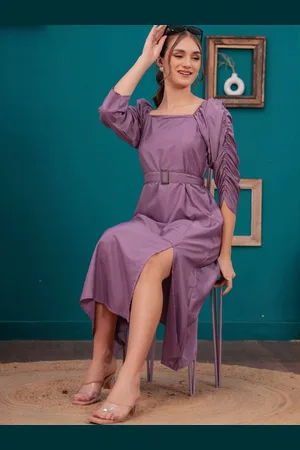 BAESD Women Belted A-Line Midi Dress