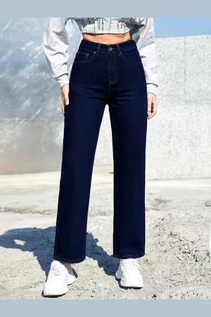 KOTTY Women Jean Straight Fit High-Rise Highly Distressed Stretchable Jeans