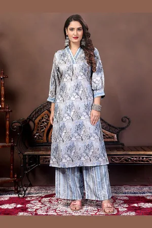 Lilots Women Floral Printed Regular Kurta with Trousers