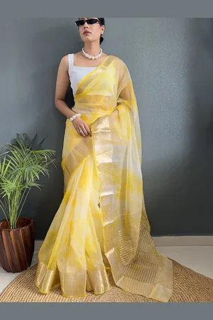DIVASTRI Tie and Dye Zari Kanjeevaram Saree
