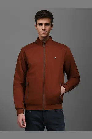 Louis Philippe Men Mock Collar Solid Casual Bomber Reversible Jacket