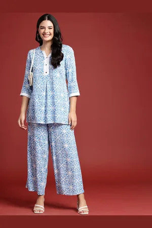 Anouk Printed Top & Palazzos Co-Ord Set