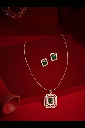 Ami Rose Gold-Plated Cubic Zirconia-Studded Necklace and Earrings